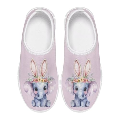 Girls Easter Shoes Funny Print Tennis Slip On Shoes
