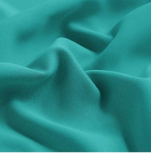 Image of Comfy Home Fabric Solid Grommet Curtain, 5 Feet, Turquoise, Pack of 2
