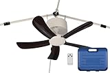 Canopy Breeze Canopy Fan with Colored Fan Blades (Black) Portable, Rechargeable Ceiling Fan for Canopies, Gazebos, Pergolas, etc! 6-Hour Run Time, Easy Installation, Remote Control, Travel Case