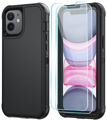 Image of SunStory Compatible with iPhone 11 Case with HD Screen Protector, 3-Layer Heavy Duty Full-Body Cover,3 in 1 Hybrid Protective Case for iPhone 11 6.1 inch,Black