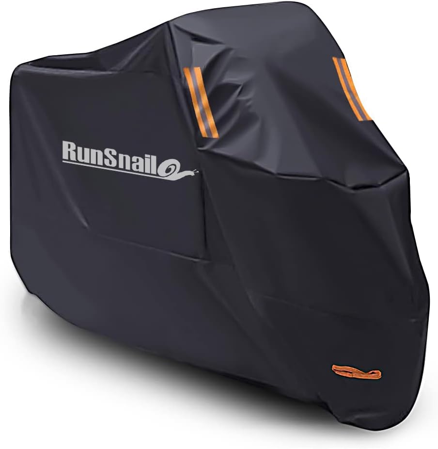 Waterproof Motorcycle Cover, XL Motorbike Cover Scratch-resistant 210D Oxford Fabric with Lock Holes, Fits up to 96.5" Motors for Honda, Yamaha, Suzuki, Kawasaki Outdoor Protection 96.5 x 41 x 50 inch