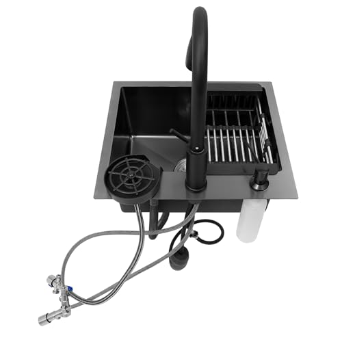 Fregadero de cocina con grifo extensible para facilitar la limpieza diaria del hogar 7