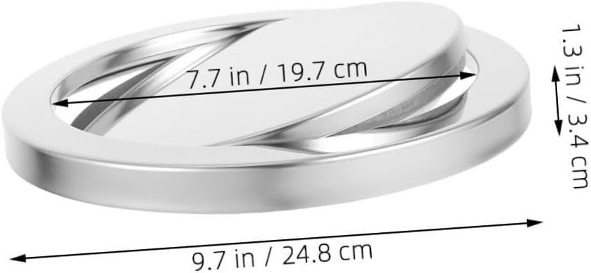 Veemoon 2pcs Stainless Steel Countertop-mounted Trash Can Lid with Swing Flap Cover, round Flush Waste Bin Replacement for 21.5-24cm Opening, Embedded Garbage Can Lid for Kitchen Bathroom