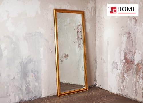 Foto von Wholesaler GmbH LC Home Wandspiegel Schlicht Gold ca. 180 x 80 cm Landhaus-Stil mit Facettenschliff XL Flurspiegel