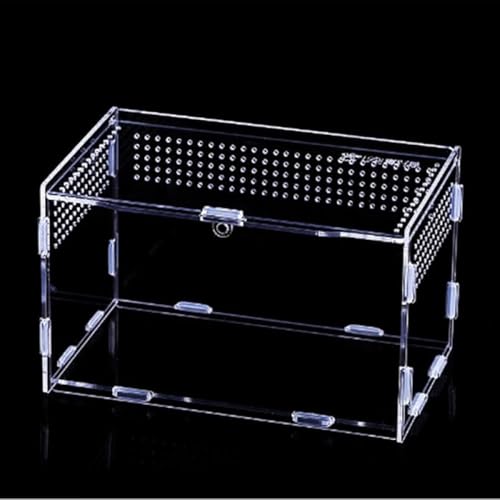 CokBlu アクリル製爬虫類・両生類飼育箱 透明視認性良し スライドカバー付き 通気設計 複数サイズラインナップ 小動物用飼育容器・隔離箱 餌箱機能兼用 トカゲ・カメ・ヘビ・カエル・昆虫・クモ対応?