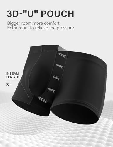 Arjen Kroos Men's Boxer Briefs, Sexy Silky Breathable Ice Silk Mens Trunks Underwear, Underwear for Men 4 Pack3