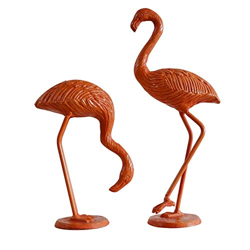 HYBUKDP Estatuas Estatuillas coleccionables Flamingo Estatua, Metal Flamenco Home Caster Iron Sculpture Crafts Animal Muñeca Regalo de Boda Decoración Creativa Escultura de la Mascota Cover