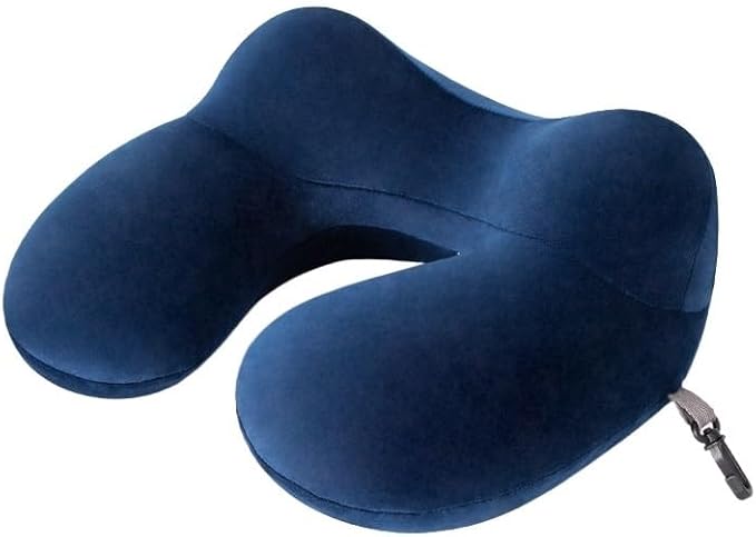 JSEIAJB Inflatable U-Shaped Pillow Portable Mouth Blow Inflation Travel Neck Support