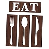 EXAOMBLE Decoración de Pared Rústica de Madera para Cocina y Comedor de Colgantes con Diseño Eat para Recibidores y Restaurantes Moderno y Elegante