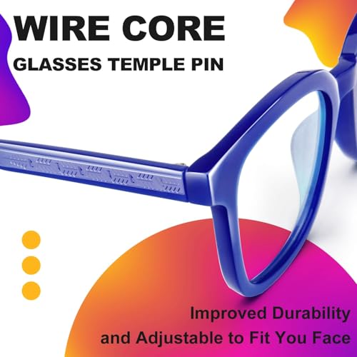 Image of VISOONE Square TR90 Lightweight Anti Glare UV400 Gaming Computer Glasses | 99% Digital Screen Filter Non-Prescription Clear Lens Oversized Frame Trendy Fashion Blue Light Blocking Women Men NOE
