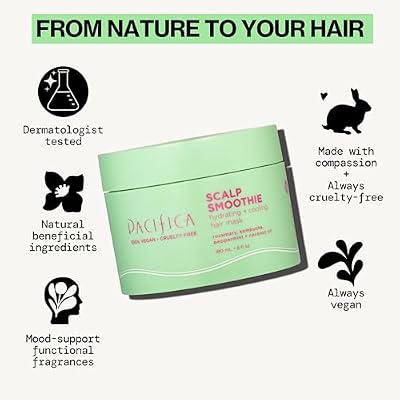 Pacifica Scalp Smoothie Hydrating Scalp Treatment & Leave-On Hair Mask, Cooling Relief for Dry, Flaky, Itchy Scalp & Thinning Hair, Vegan & Cruelty-Free, 6 fl oz