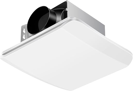 Bathroom Exhaust Fan 110 CFM, Ceiling Mount Bathroom Fan for Home Office Hotel, 1.5 Sones Quiet, Square, white, Diameter 4 inch Exhaust Hole