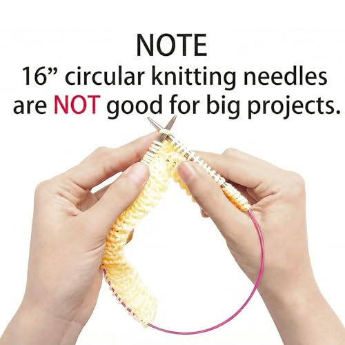 Image of cuteDIY Size 11 Circular Knitting Needles 16 Inch, US 11 / 8mm, Metal | Smooth Join and Flexible Cable Help Yarn Glide with Less Snagging for Hats, Sleeves and Chunky Yarn