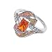 New 2026 Unisex Orange Fire Opal Stone Cz Crystal Filled Finger Rings Silver Plated Solar Red Ganet Luxury Cocktail Party Jewelry Woman Decoration Accessories Trendy Best For Gift For Women And Men