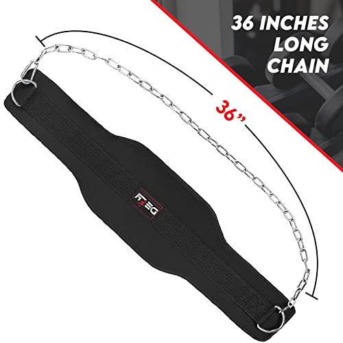 Defy Dip Belt For Weight Lifting -Comfort Fit Neoprene Weight Lifting Belt With Chain-Workout Equipment For Men & Women-Belt With 36" Steel Chain For Weightlifting, Powerlifting & Strength Training #TOP1