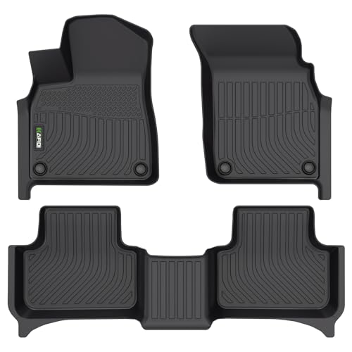 Image of Floor Mats Custom for Audi Q7 /SQ7 2017-2026 & Q8 /SQ8 2019-2026 All Weather Protection TPE Heavy Duty Non-Slip Automotive Floor Liners Fits Front& 2nd Row Full Set Accessories(not for E-TRON)