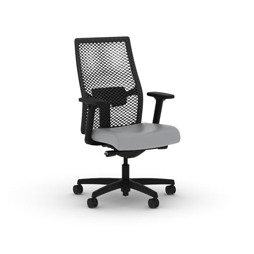 Image of HON Ignition 2.0 ReActiv Ergonomic Office Chair, Mesh Desk Chair with Lumbar Support, Advanced Synchro‑Tilt, Height and Width Adjustable Arms, Swivel Wheels, Black Frame, Steel