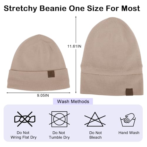 Image of ACTLATI Kids Merino Wool Beanie Hat Winter Boys Girls Knit Beanies Caps Unisex Fleeced Cuffed Skull Caps 7-14 Years