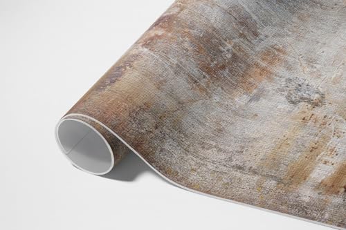 Tapis d'extérieur 80x120 cm imperméable en PVC rectangle couleur rouille du métal