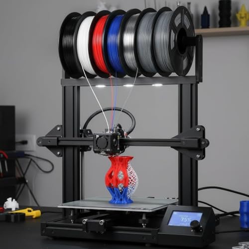 Image of 3D Printer Filament Bundle 1.75mm Filajoy3D 6 Pack 250g Dimensional Accuracy + /- 0.03mm for Most FDM 3D Printers Black White Gray Red Blue Transparent