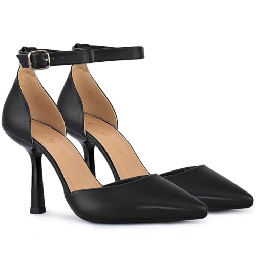 Scarpin Feminino Salto Fino Fivela preto36
