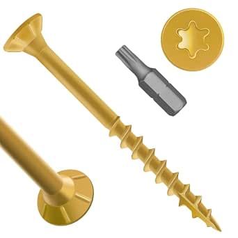 Mellewell #8 x 2" Deck Screws, Torx Drive, Tan, 100 PCS