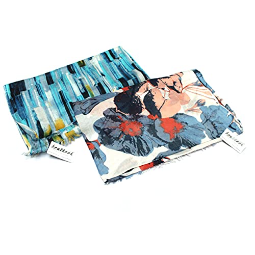 Image of Women's Trendy floral Printed Rayon Stoles Multicolour (Pack of 2)