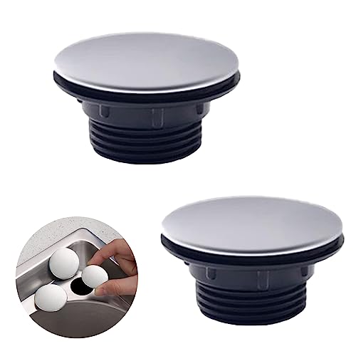 2 Pack Kitchen Faucet Hole Cover Stainless Steel Sink Tap Hole Plate Stopper Cover Blanking Metal Plug for Dia 1.2 to 1.6 inch (45mm)