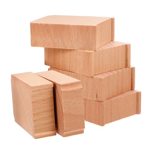 Kisangel Toy Train Bridge Risers 6pcs Wooden Train Track Support Pieces for Boys and Girls