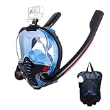 HJKB Full Face Snorkel Mask with Anti-Fog Wipes, 180 Degree Panoramic HD View Snorkeling Mask,...