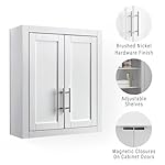 Crosley Furniture Savannah Wall Mounted Bathroom Storage Medicine Cabinet with Shelves, White - Image 4