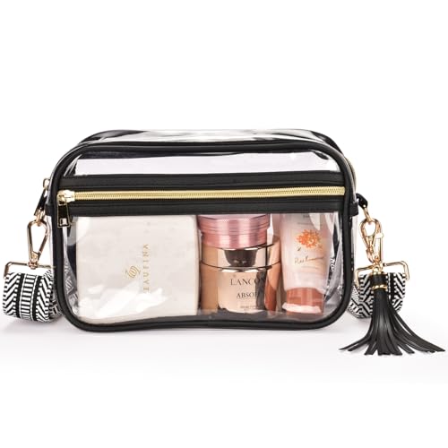 Image of Clear Crossbody Bag Stadium Approved Clear Purse - Transparent Messenger Bag with Front Pocket