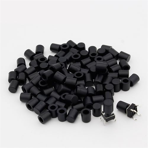 Capuchons en plastique noir G62 pour interrupteur tactile 6x6 mm - Lot de 100 pcs