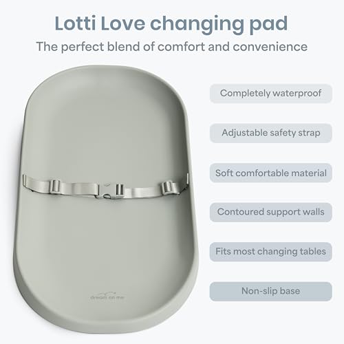 Dream On Me Lotti Love Baby Changing Pad, Waterproof, Contoured Design with Safety Strap, Soft Wipe-Clean Surface, Secure Nursery Changing Pad, Sage Green - image 5
