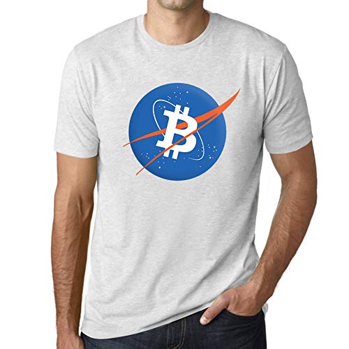 Ultrabasic Bitcoin BTC NASA T-Shirt for Men - Graphic Tee Birthday Gift Idea - Vintage Apparel (4X-Large, Vintage White)