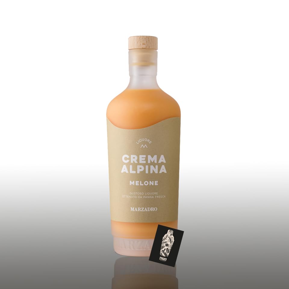 Marzadro Crema Alpina Melone – Cremelikör mit Sahne & Melone 0,7l 17% Vol. inkl. Geschenkbox - [Enthält Sulfite]