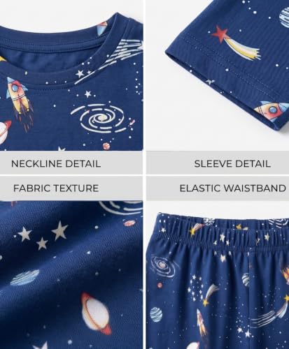 Image of ANTHRILO Pajama T-Shirt Set for Girls | Kids Night Suit for Girls | Nightwear | 100% Cotton Pyjama Set Solar System Fun Dreams Print Blue | Long Sleeve T-Shirt and Pajama | 12-13 Years