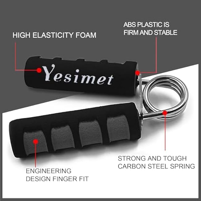 2 Pack Hand Grip Strengthener Set, Forearm Exerciser, Finger Gripper, Grip Strength Trainer, Hand Grip- Soft Foam Hand Exercise for Quickly Increasing Wrist Forearm and Finger Strength