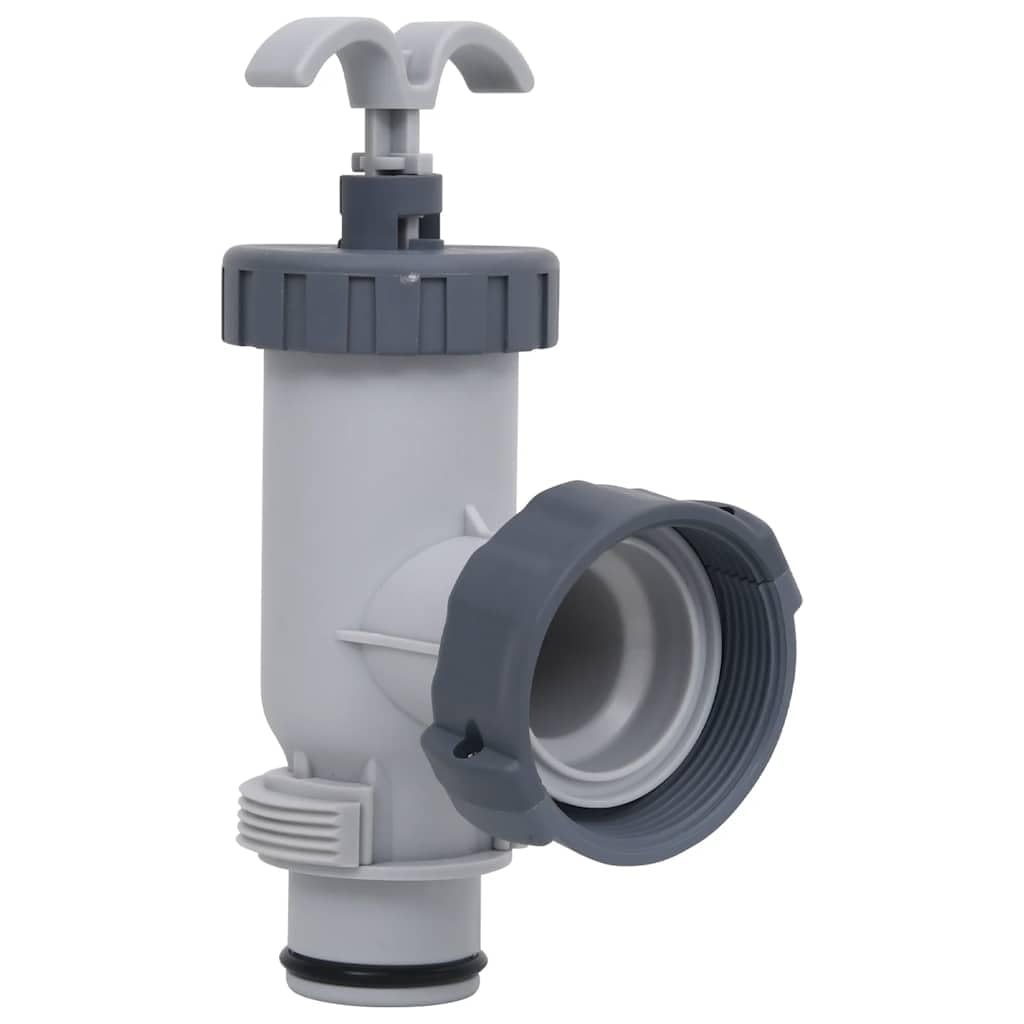 Valvola a stantuffo per piscina, 2 pezzi, valvola di arresto per tubo da 38 mm con attacco filettato da 59 mm, per pompa filtro piscina