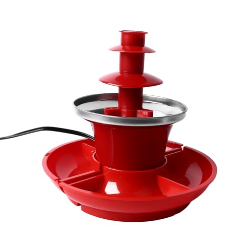 FLEXMAN Chocolate Fountain, 3 Layer Detachable Plate Stainless Steel Chocolate Fountain with Tray Up To17 Oz Chocolate for Dipping Strawberries Cherries Cookies Vegetables