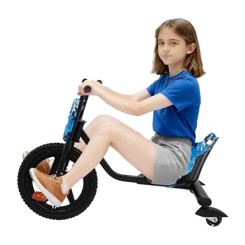 DAHAD Drift Trottinette Drift Trike pour enfants avec lumières multicolores activées par le mouvement, chariot Drift à 360°, longueur réglable sur 4...