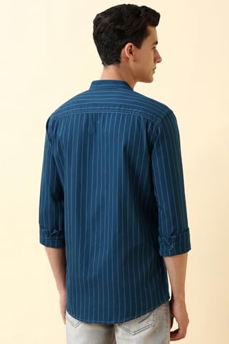 Image of Allen Solly Men's Casual Mandarin Collar Shirt | Regular Fit | Contemporary Design | Smart Casual Wear