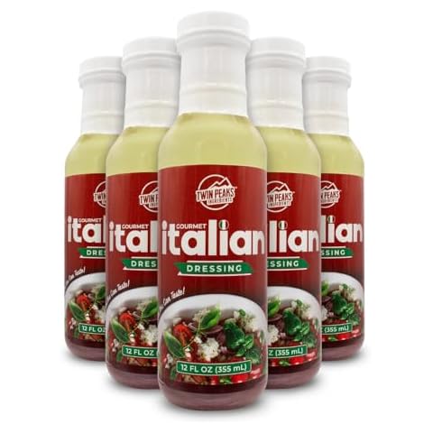 Twin Peaks Gourmet Italian Dressing – Keto Friendly, Low Carb (2g Carbs), Gluten-Free, 12-Pack (12oz Bottles) Cover