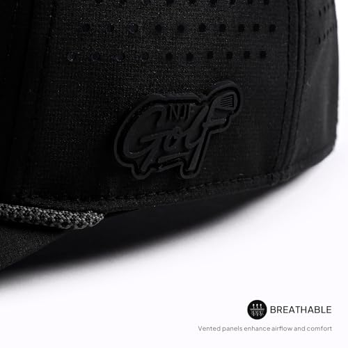 Image of Men's Golf Hat with Tee Holder & Magnetic Ball Marker | Breathable Performance Golfing Hat for Men | Water-Resistant Rope Golf Cap | Moisture-Wicking Snapback Golfing Hats