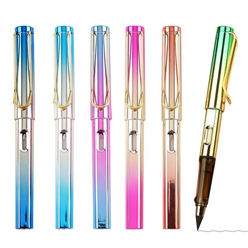 qijiefenCC Infinity Pencil, 6pcs Reusable Inkless Colored Pencil for Writing, Sketching, Drawing, School Supplies