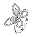 icedout 0.45 Ct Round Diamond Unique Butterfly Design Pave Stackling Insect Inspired Minimalist Sparkling Wedding Engagement Ring For Women 14K White Gold Plated 925 Sterling Silver Handmade Ring
