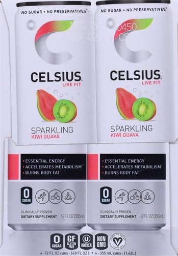 Celsius 2149789 Sparkling Kiwi Guava, Functional Essential Energy Drink 12 Fl Oz thumb #10
