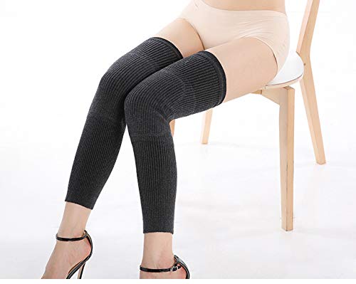 Women Teen Girls Super Long Fleece Knee Padded Leg Warmer Winter Stretchy Warm Knee Braces Leg Sleeves Support Protector Over-Knee Socks Legging for Snow Skiing Dance Yoga Cycling Camping Arthritis2