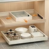 Cajones Extraibles para Cocina - Organizador Ajustable en 4 direcciones (30-49,5 cm x 42-56 cm) sin Taladro con Adhesivos Resistentes y Rieles Deslizantes - Optimiza tu Espacio en Armarios y Muebles