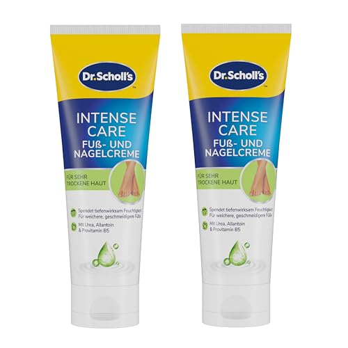 Scholl reichhaltige Fuß- und Nagelcreme - ideal für raue und sehr trockene Füße - mit Urea und Vitamin-Komplex - steigert den Feuchtigkeitsgehalt - 75 ml (Packung mit 2)